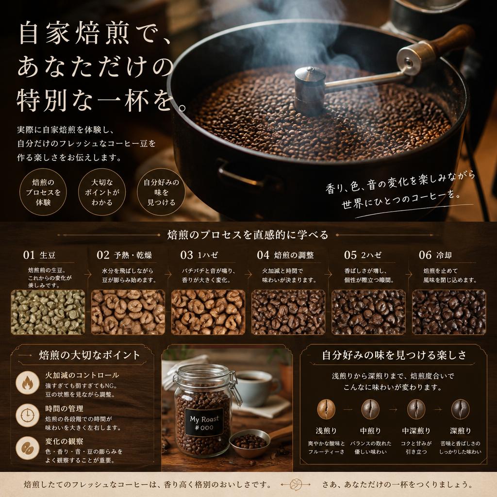 フレッシュさを感じる焙煎体験